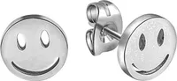 Ohrstecker Damen Edelstahl PVD schwarz Smiley, 1 Paar