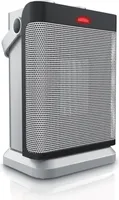 Brandson Heizlüfter, Keramikheizlüfter 1800W, 2 Leistungsstufen, Thermostat, Oszillation 80°, Überhitzungsschutz, Automatische Abschaltung, Umkippschutz, Silber/Schwarz