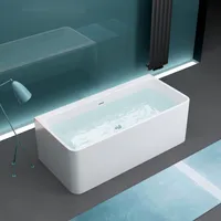 Mai & Mai Freistehende Badewanne 180x80cm Sanitäracryl Eckig Standbadewanne V601OA