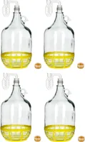 4x 5L Flasche +Gummistopfen + Gärröhrchen Gärballon Set Weinballon Gärbehälter