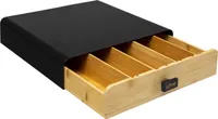 5five Simply Smart | Kapselhalter Modern - Schwarz - Aus Metall und Bambus - Ergonomisch und Platzsparend