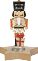Teelichthalter Nussknacker - ca. 11,5 x 11,5 x 16,5 cm