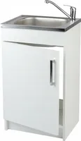Stamar | Küchenschrank, Weiße Küchenzeile, mit Spüle, Armatur und Siphon, 50 cm