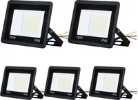 TRMLBE 5x100W LED zewnętrzny naświetlacz budowlany Super jasny naświetlacz LED 230V wykonany z aluminium Lampa zewnętrzna Naświetlacz ścienny, chłodna biel