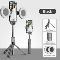 Faltbarer Handheld Stativ Wireless Selfie Stick mit Dual Led Fülllicht Fernbedienung