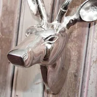 Kopfbüste als Wanddekoration, Groß, Hirsch, Wanddeko, Aluminium