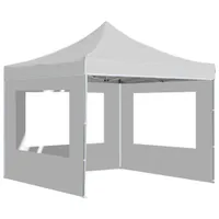 vidaXL Profi-Partyzelt Faltbar mit Wänden Aluminium 3×3m Weiß