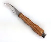 Herbertz Pilzmesser 211111 mit klappbarer Bürste und rostfreier Klinge, Pilzsammler Messer