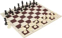 Schachset - Kunststofffiguren DCP03G (König 96 mm) + Schachbrett mit 57 mm Feld