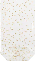 100er Packung Transparente Bodenbeutel mit goldenen Sternen 235x140x55mm I Stabiler Kreuzboden I Reißfestes Polypropylen Material I Ideal für Weihnachten & selbstgebackene Plätzchen