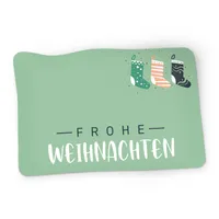 itenga 50x Sticker Geschenkaufkleber Frohe WeihnachtenSocken rechteckig 6 x 4 cm