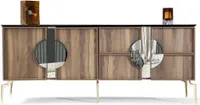 Příborník příborník designový dřevěný nábytek hnědá komoda JVmoebel