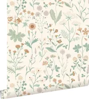 ESTAhome Tapety poľné kvety v zelenej farbe,terakotaIlllilly fialová - 139481 - 0,53 x 10,05 m