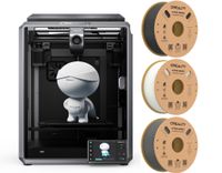 Creality K1 3D Drucker mit 3 KG 1,75-mm-Hochgeschwindigkeits PLA Filament,(Weiß+Schwarz+Grau)