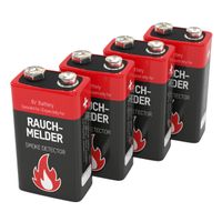 ANSMANN 9V E-Block Alkaline Batterie speziell für Rauchmelder 4er Pack