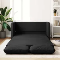 Bodensofa mit Schlaffunktion Schwarz 112x174x55 cm Kunstleder