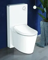 Weißglas Sanitärmodul für Stand-WC inkl. Betätigungsplatte