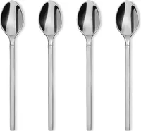 ALESSI Le Posate - Dry, Set aus 4 Mokkalöffeln aus 18/10 Edelstahl