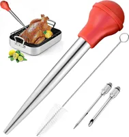 Marinierspritze Bratenspritze zum Kochen Set, großer Fleischinjektor aus Edelstahl