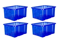 Drehstapelbox Stapelbox blau 27L : Blau : 4 Stück