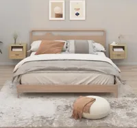 vidaXL Wand Nachttische 2 Stk. Sonoma Eiche 50x36x40 cm - Wand-Nachttisch - Wand-Nachttische - Schwebender Nachttisch - Wand-Nachtschrank