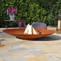 CLGarden Feuerschale aus 3mm Cortenstahl 120cm groß Moderne Edelrost Feuerstelle Corten Stahl Rost Feuer Schale Rostoptik