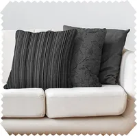 novely® 3er-SET DEKOKISSEN MALCHIN Couch Sofakissen Kissenbezug Füllung Zierkissen 40cm Wohnzimmer Kissen Kissenhülle - Farbe: 08 Anthrazit | Ausführung: Komplett (mit Füllung)