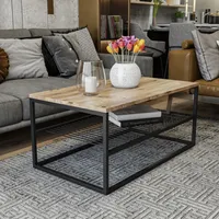 Skye Decor, Asude - Pine, Couchtische, KieferSchwarz, 95 x 42 x 55 cm