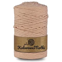 KoloroweMotki | Sznurek bawełniany z rdzeniem 100m 5mm Łososiowy | Idealny do rękodzieła, makramy, na torebki, dywany, prac artystycznych