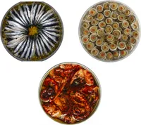 Food-United Set 2 700g Sardellen-Filets und 600gSardellen-Spießchen und 800g Oktopus Salat