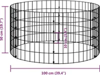 vidaXL Gabionen-Säule Rund Verzinkter Stahl Ø100x50 cm