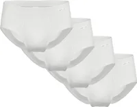 AMMANN Herren Slips, 4er Pack - Doppelripp, Eingriff, Weichbund, Baumwolle Weiß M