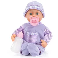Bayer Design 93826AF Babypuppe interaktiv, sprechend, Schlafaugen, weicher Körper, 24 Babylaute, 38 cm, Lila
