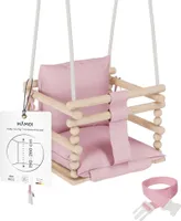 MAMOI® Babyschaukel, Schaukel Indoor und Outdoor, Holzschaukel für baby und Kinder, Kinderschaukel, Schaukeln aus Holz, Kleinkinderschaukel für kinderzimmer und türrahmen ab 1 jahr, 3 in 1