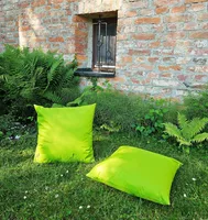 JACK 2x 50x50cm Outdoor Lounge Kissen Dekokissen inkl. XXL-Füllung Wasserabweisend Sitzkissen Garten Stuhl Lotus Effekt, Farbe:Grün