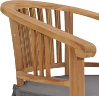vidaXL Gartenstühle mit Kissen 2 Stk. Teak Massivholz