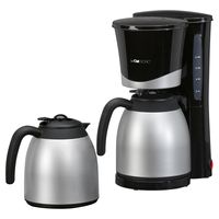 Clatronic® Kaffeeautomat mit Thermokanne für 8-10 Tassen Filterkaffee | Tropfstopp & Auto-Abschaltung | 2 Thermokannen je 1 Liter | KA 3328 schwarz