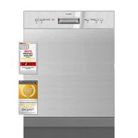 Exquisit Geschirrspüler EGSP6112-EF-030E inox | Spülmaschine 60 cm | ECO-Modus | Maßgedecke: 12 | Startzeitvorwahl | Unterbaugerät