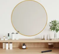 The Living Store Wandspiegel Golden Ø 50 cm Rund