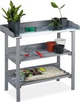 relaxdays Pflanztisch grau 92,0 x 41,0 x 86,0 cm