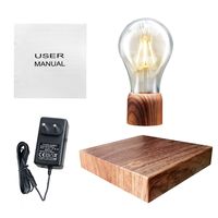 Magnetic Schwebender Lampe LED Glühbirne Nachtlicht mit Holz Basis Deko DHL