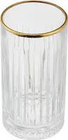 Pasabahce Elysia Longdrink Glas im Retro-Design und Kristall-Look 280ml 4-Stück 520125 Gold