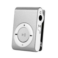Mini MP3 Player tragbarer TF -Kartensteckplatz Metal Clip USB Sport Digital Music Walkman zum Laufen-Silber grau