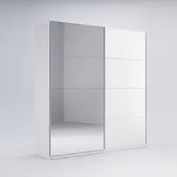 MiroMark Family FM-19-WB Schiebeschrank mit Spiegel Weiß Mat/Glanz