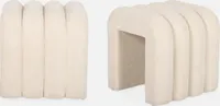 sweeek - 2er-Set zeitgenössische Hocker mit Stoffbezug - Beige