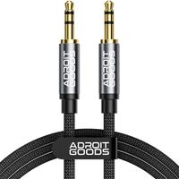 AdroitGoods Kabel AUX 3,5 mm - Kabel audio - Pozłacany - Męski do męskiego - 2 metry