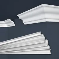 MARBET DESIGN Stuckleisten XPS Styropor weiß - Deckenleisten Stuck Decken  Styroporleisten E-Leisten - (20 Meter / 10 Leisten E-15) : :  Baumarkt