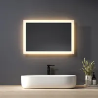 Lustro łazienkowe Heilmetz 40x60cm Lustro z oświetleniem Ciepłe białe oświetlenie Lustro podświetlane LED Lustro ścienne IP44 Energooszczędne