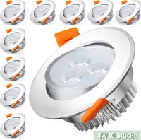 SWANEW 10X 3W LED Strahler Spot Einbaustrahler Deckenstrahler Deckenspot 230V 245lm Kaltweiß Einbauspot Einbauleuchte Deckeneinbauleuchte