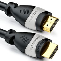 deleyCON 2m HDMI Kabel - Kompatibel zu HDMI 2.0a/b/1.4a UHD Ultra HD 4K HDR 3D 1080p 2160p ARC TV LED Beamer OLED PC - Schwarz Grau